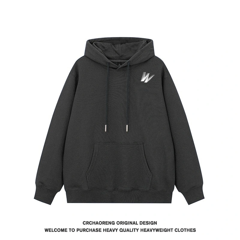 We11done Konne Trendy Casual Street Hoodie Men Pure Cotton Loose Pullover Jacket Style 2