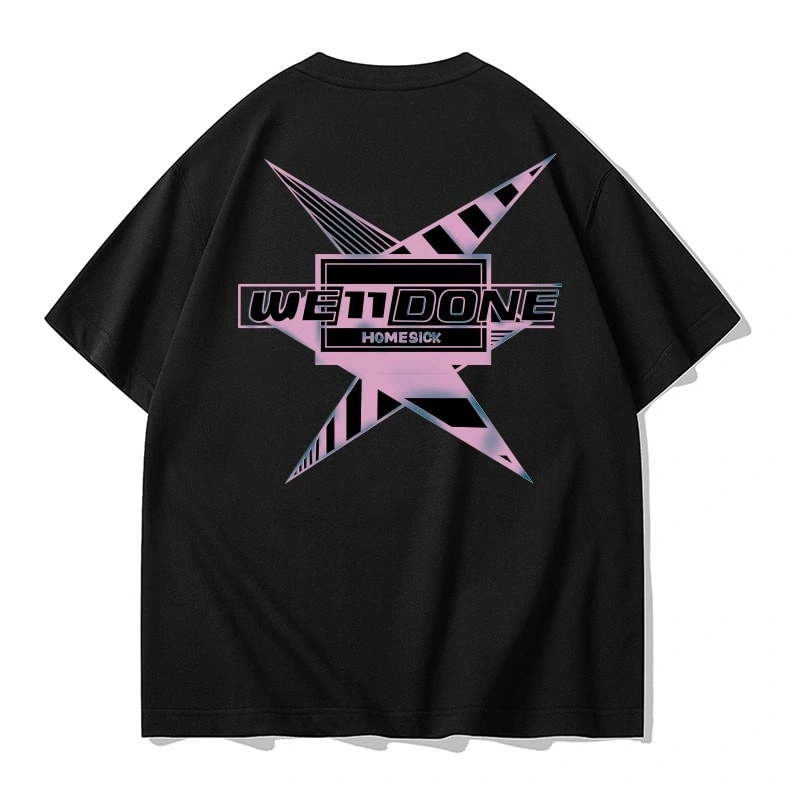 We11done KonneShort Sleeve T-Shirt Men Loose Pure Cotton Trend Crew Neck Top