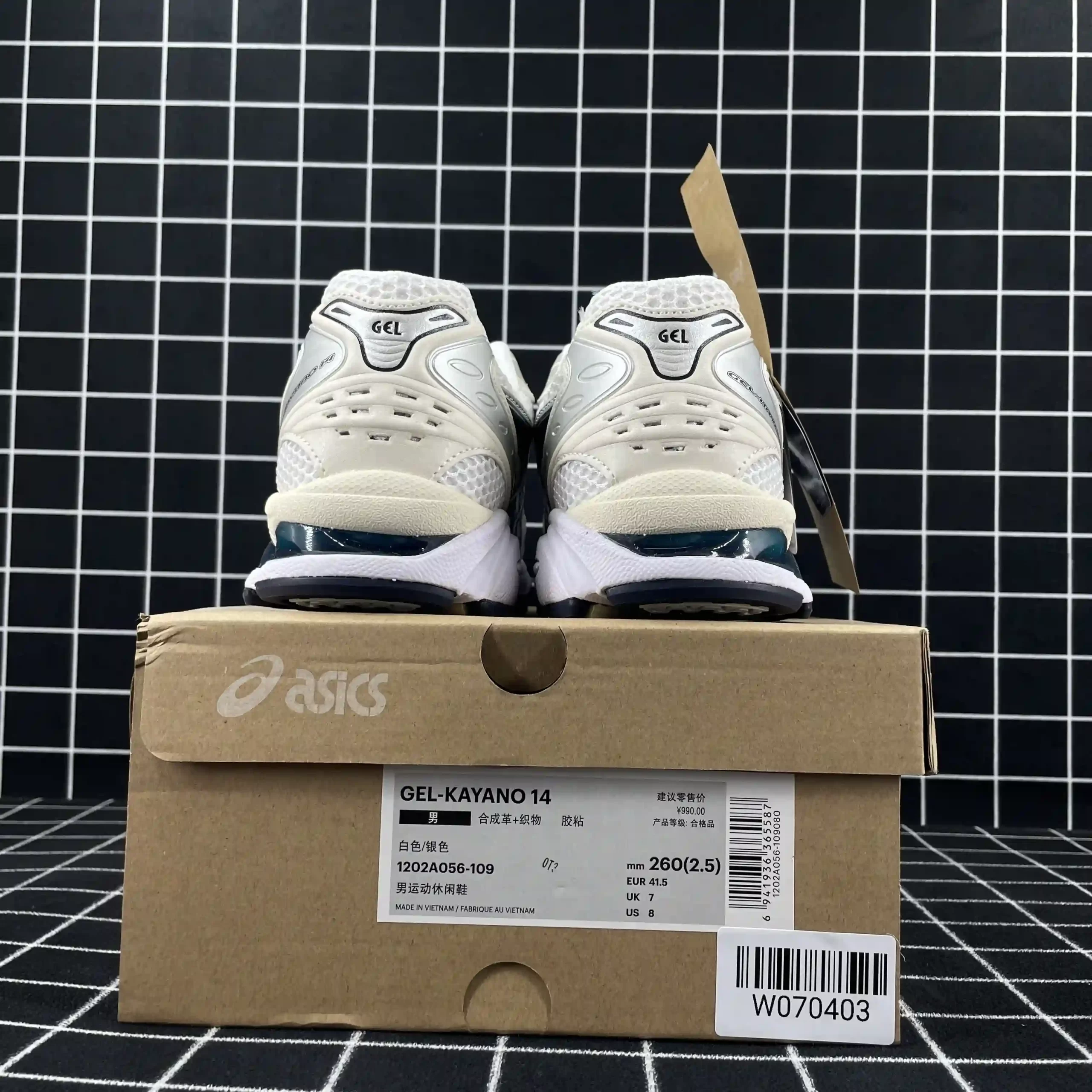 As*ic*s gel kayano 14 white midnight