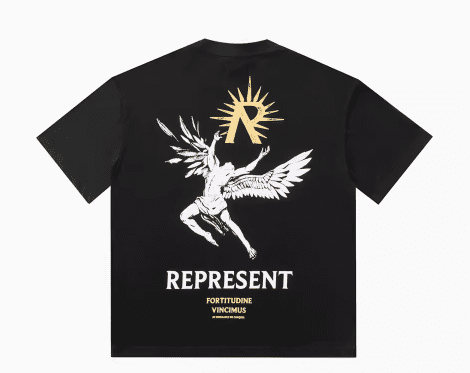 Rep Sun Wing God Character Slogan Tee