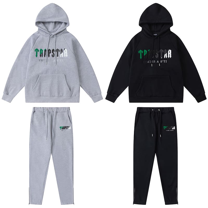 Trapstar Green Black Towel Embroidery Sweatsuit