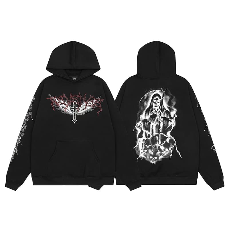 Revenge Keel Smoke Skull Hoodie 2