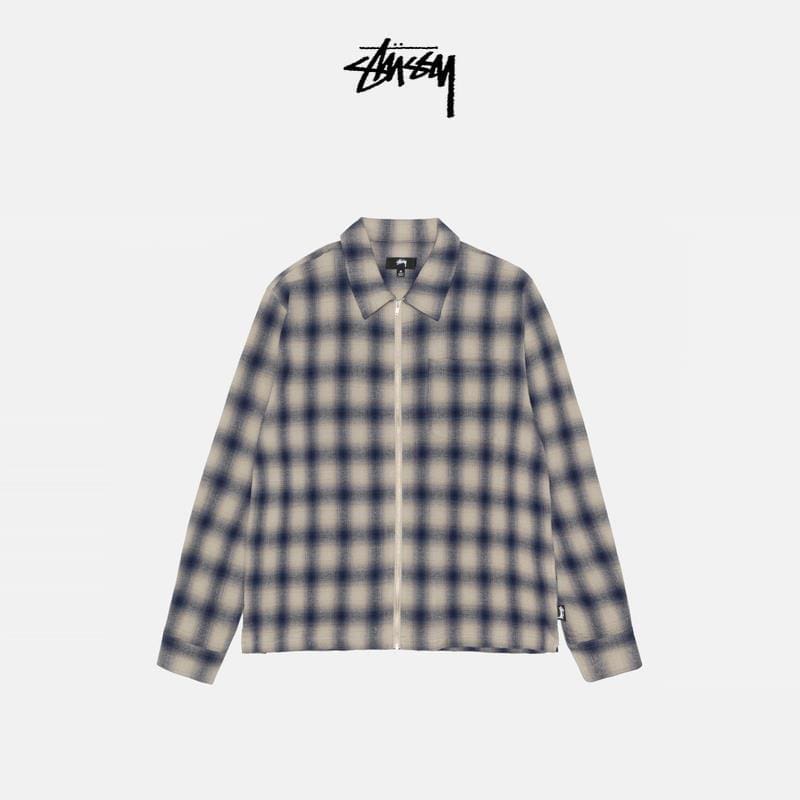 Zip Shirt Twisted Yarn Plaid