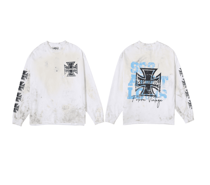 sssaint L**is graffiti cross star long sleeve tee