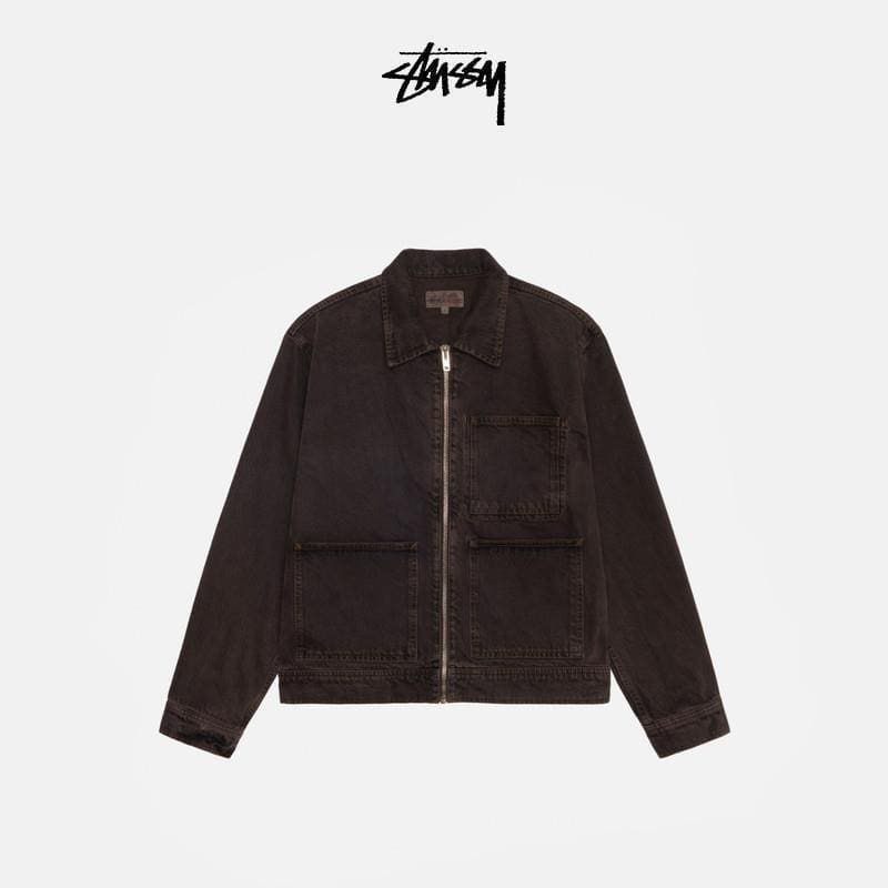 Black-Zip Work Jacket Denim