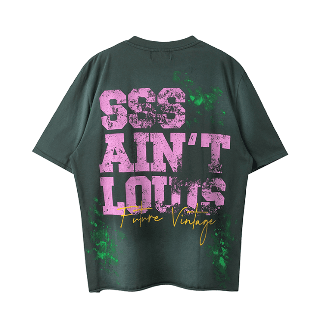 sssaint L**is hand-destroyed logo tee