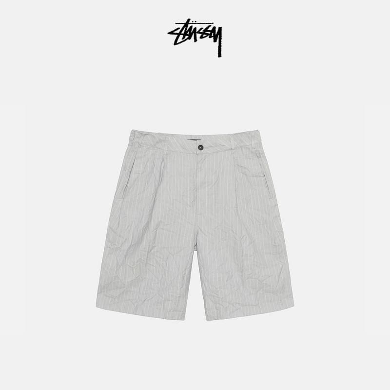 Volume Pleated Short Wrinkled Stripe