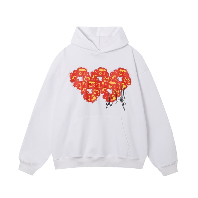 Denim Tears Flame Wood Cotton Hoodie