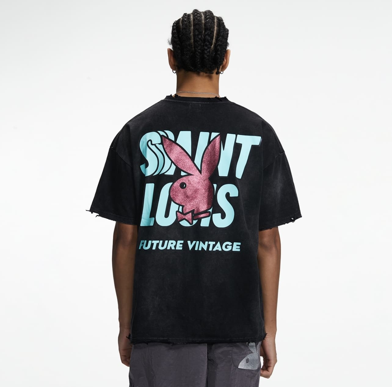 sssaint L**is washed gray lip tee
