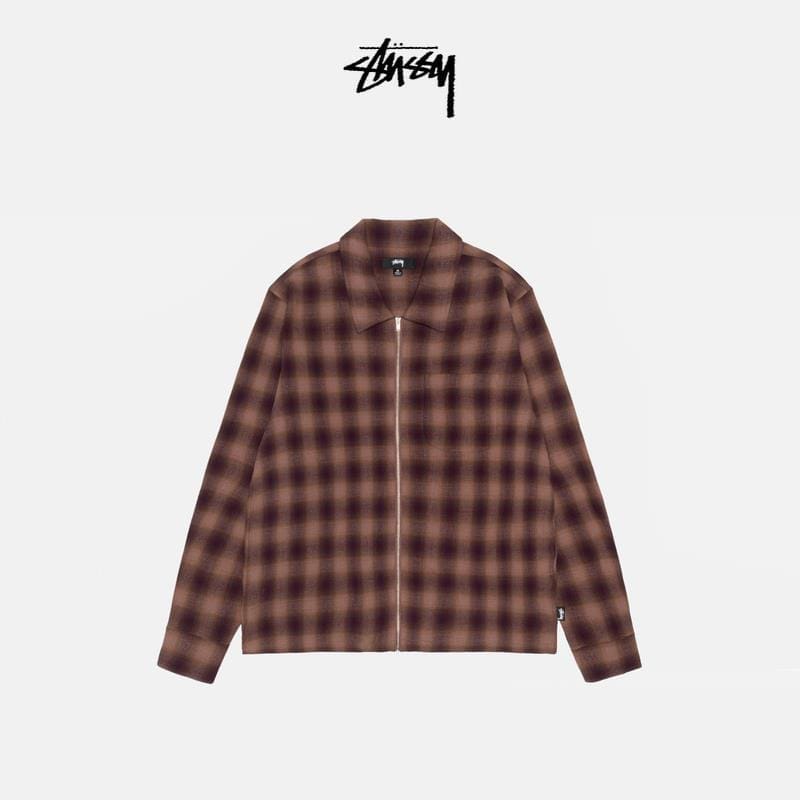 Zip Shirt Twisted Yarn Plaid