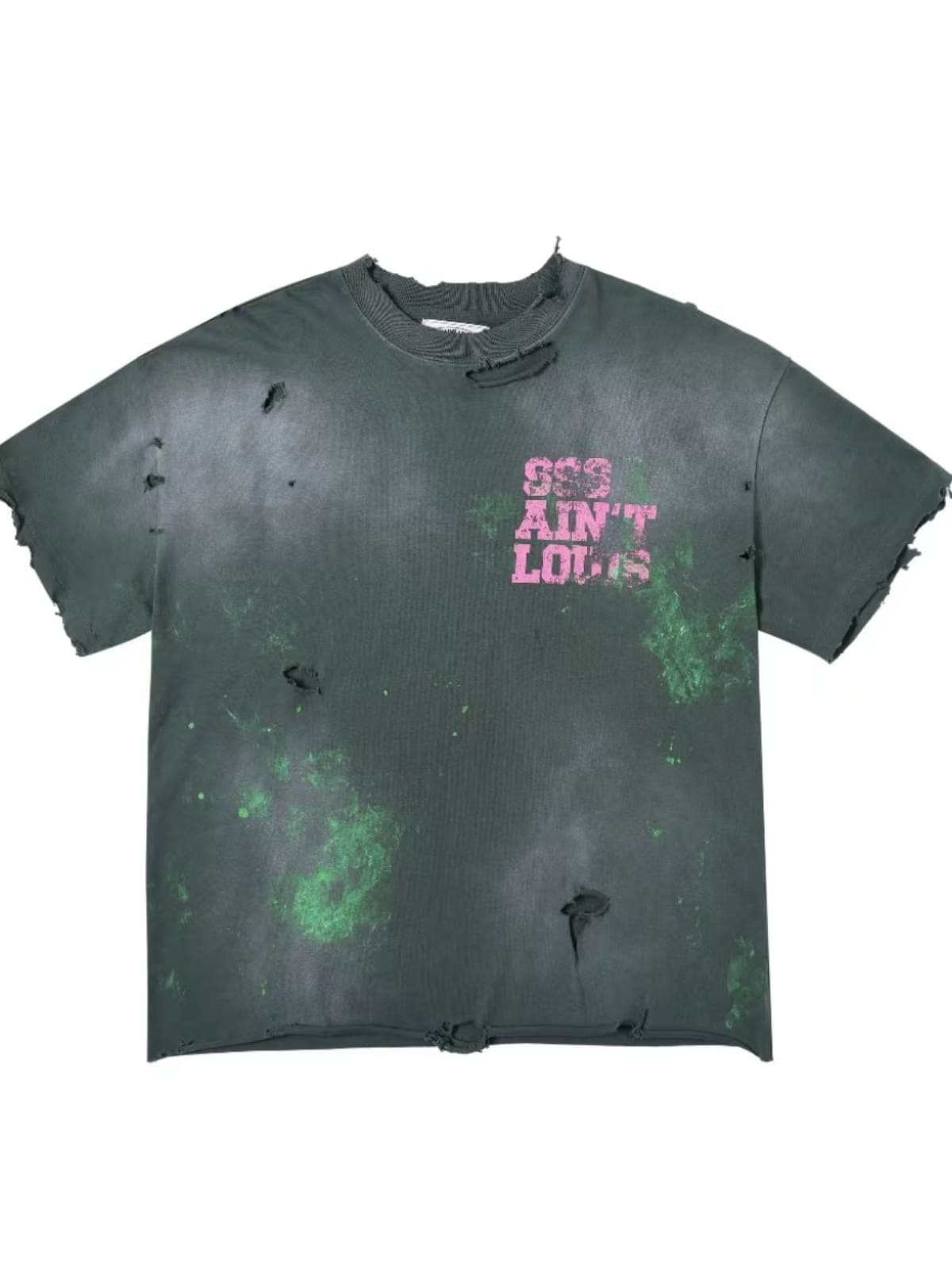 sssaint L**is hand-destroyed logo tee