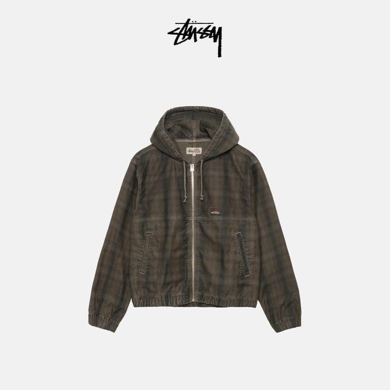 Olive-Work Jacket Unlined Plaid