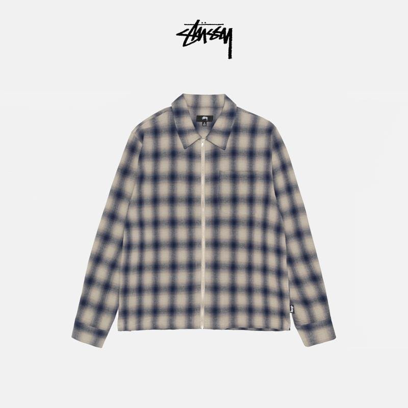 Zip Shirt Twisted Yarn Plaid