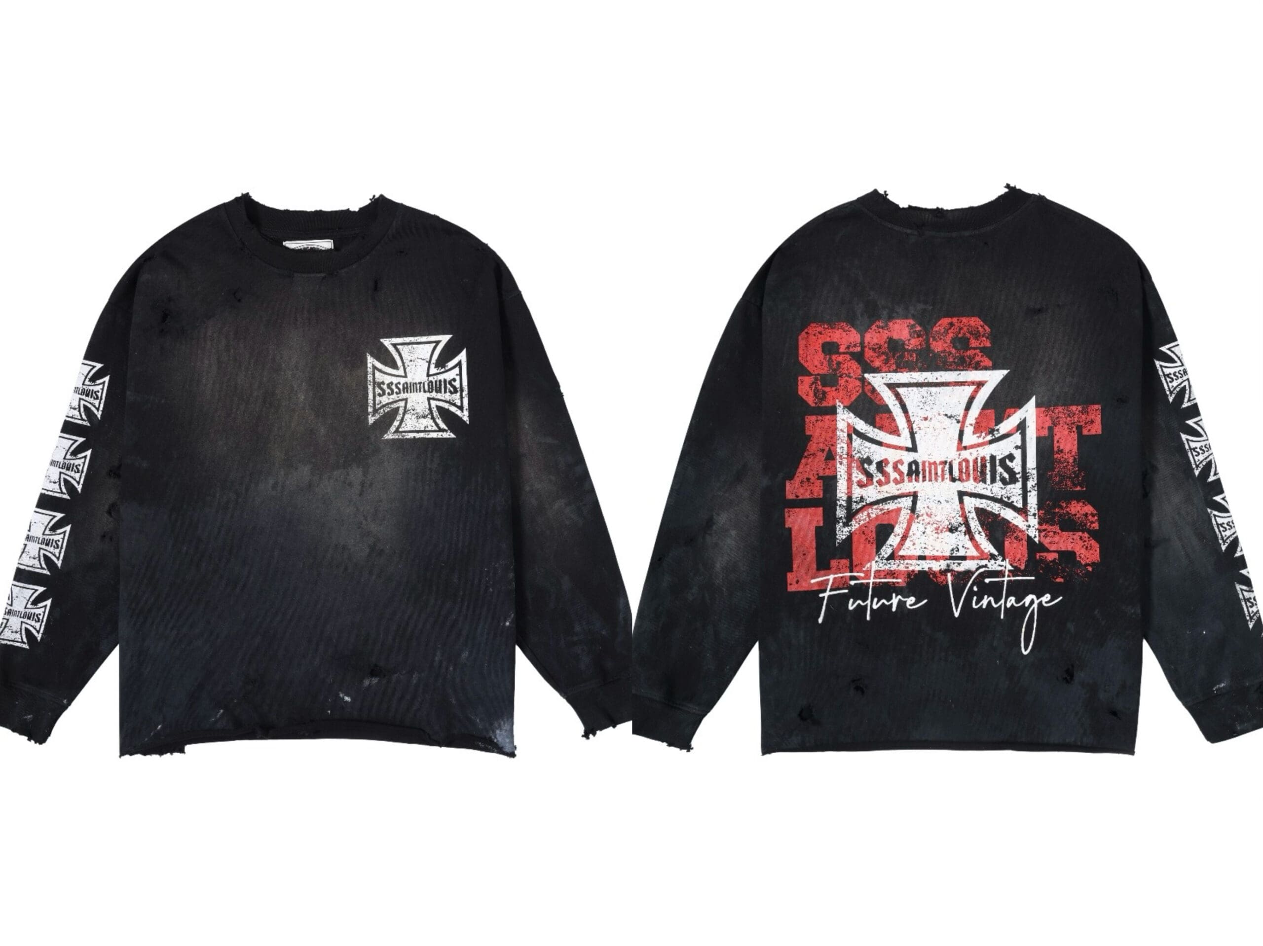 sssaint L**is street graffiti long sleeve tee