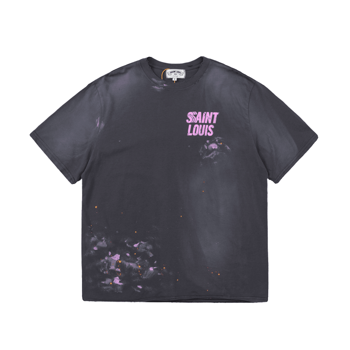 sssaint L**is hand-made dirty splash ink tee