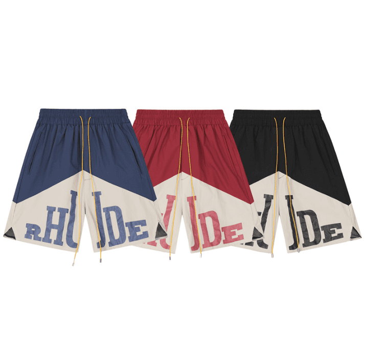 Rhude Color Contrast Patchwork Shorts
