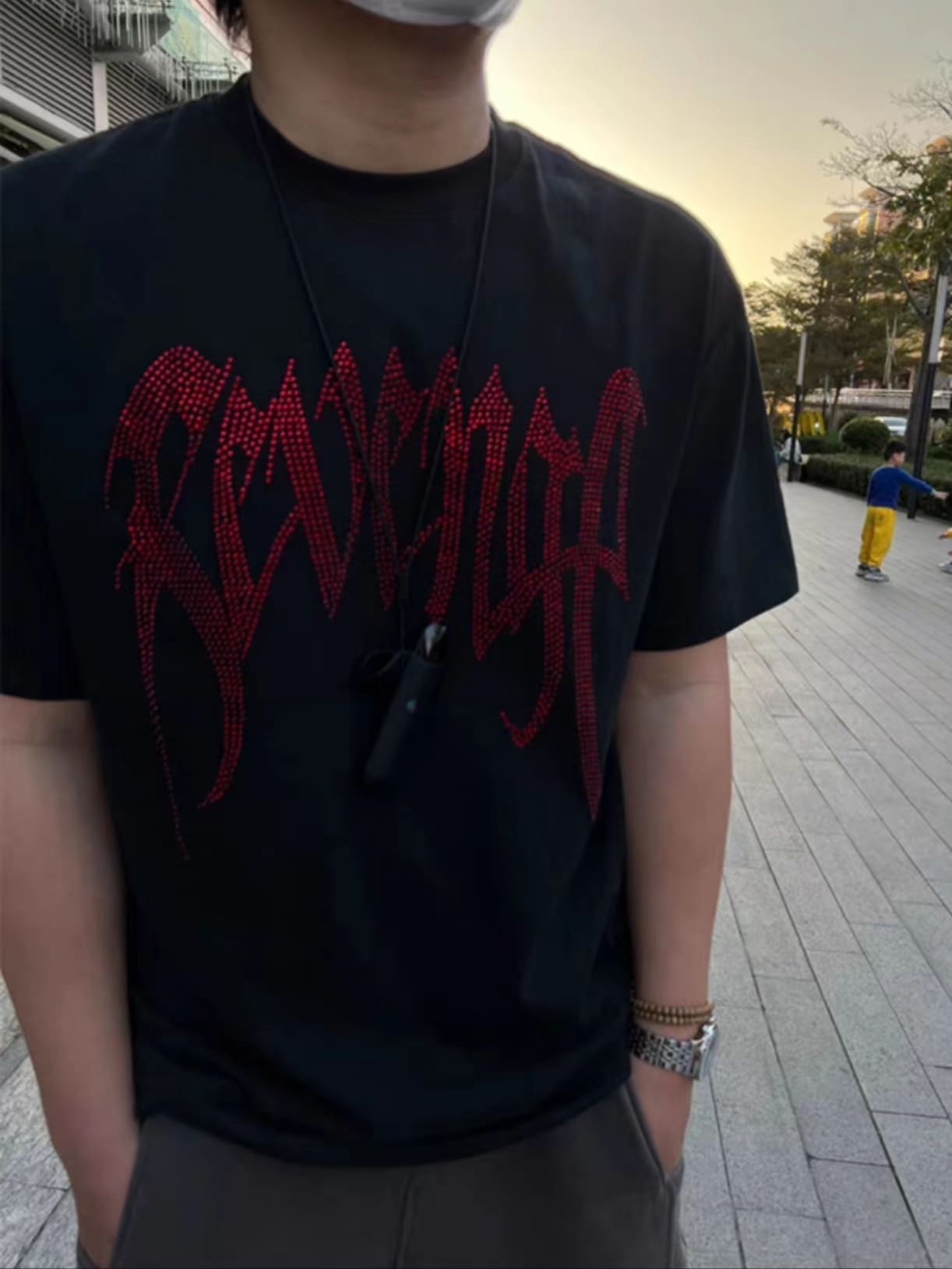 Revenge Rhinestone Palm Tee