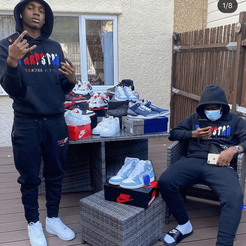 Trapstar Blue Red Towel Embroidery Sweatsuit