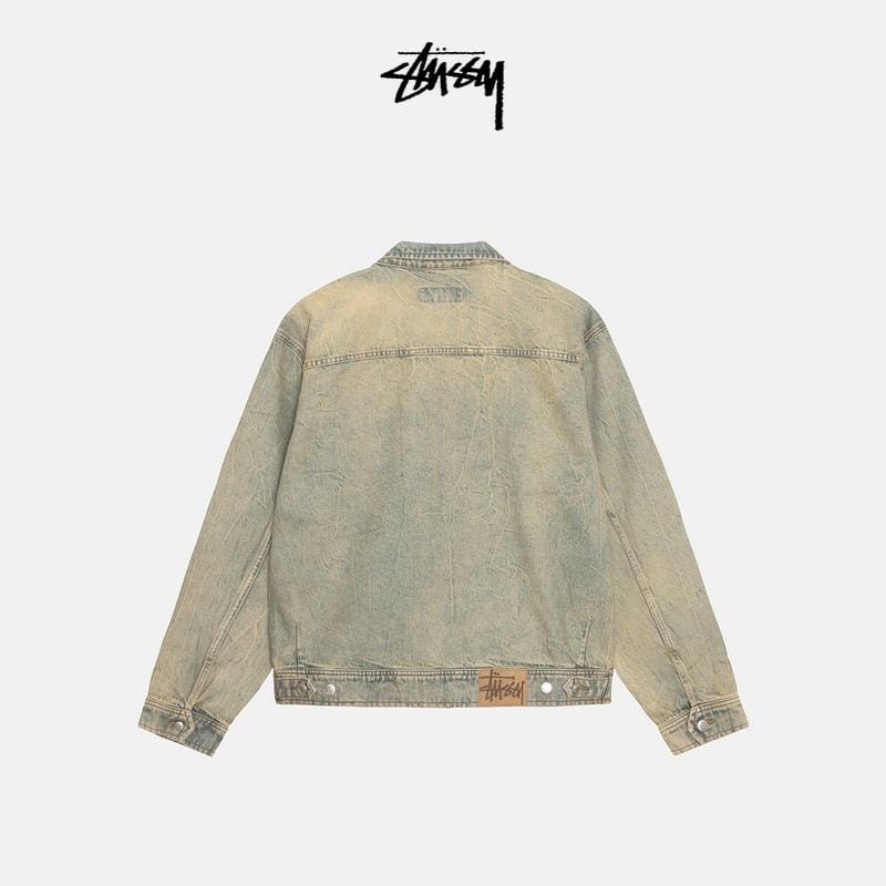 Beach Wash-Zip Work Jacket Denim