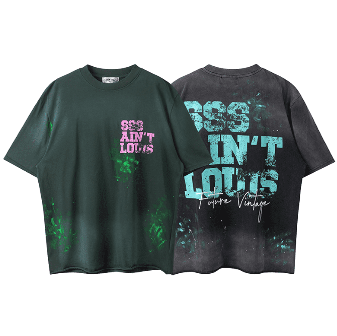 sssaint L**is hand-destroyed logo tee