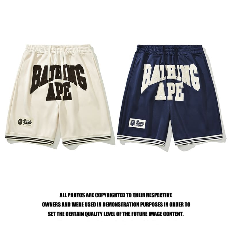 Bape Letter Embroidery Shorts