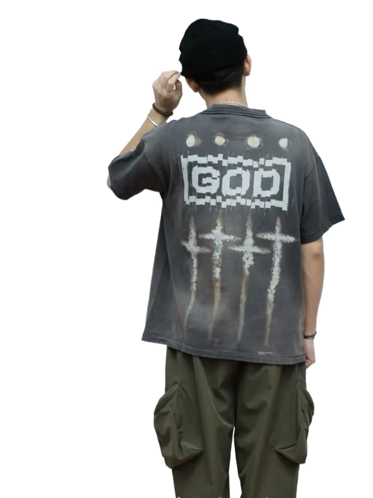 Saint Michael x Forsomeone Joint God Washed Distressed Short Sleeve T-Shirt