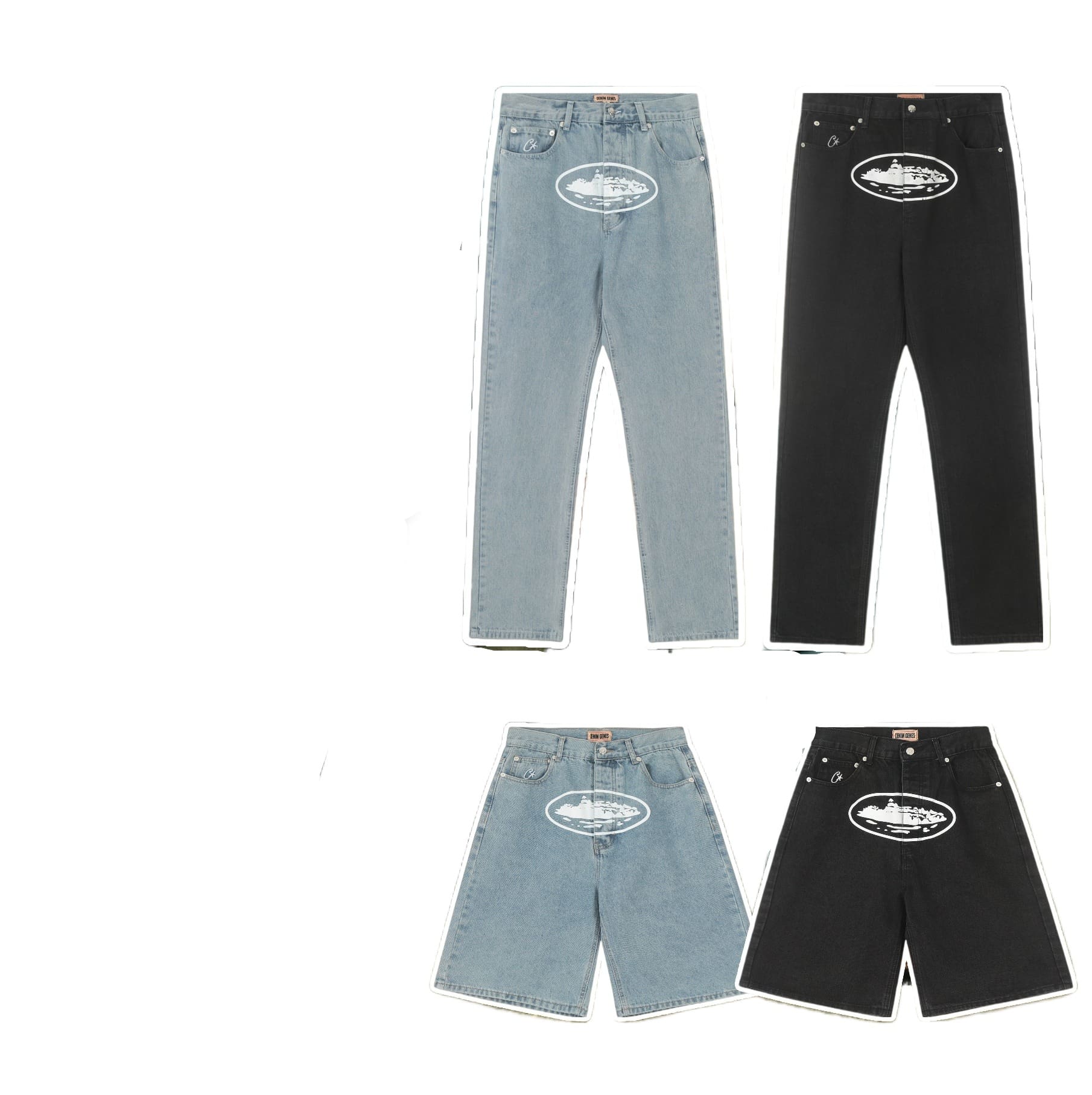 Corteiz Classic Printed American Straight Jeans West Coast Street Style