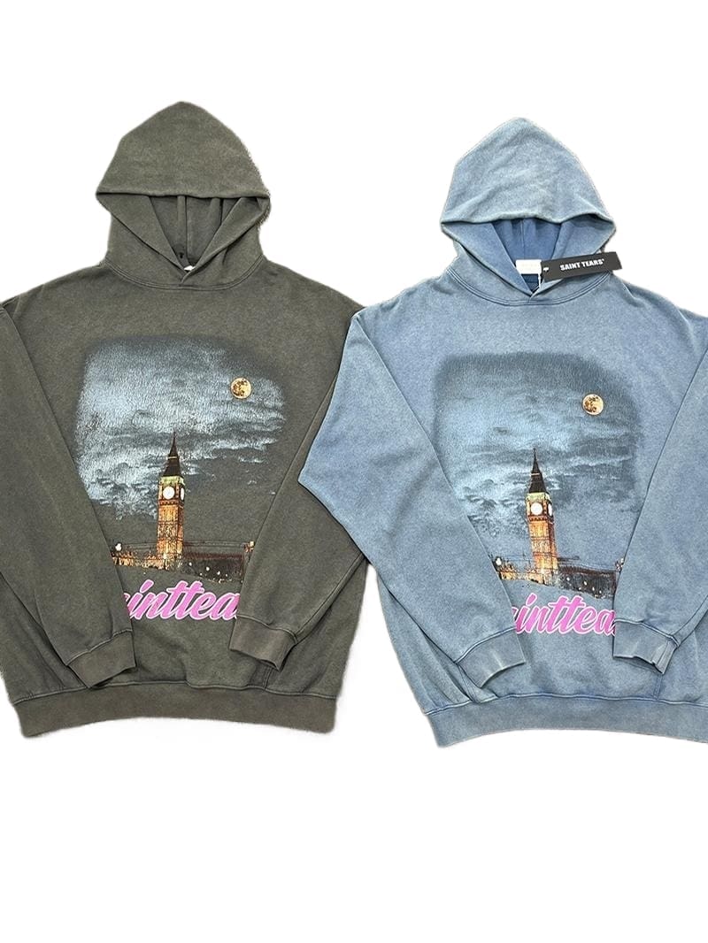 Saint Michael Denim Tears Vintage Terry Hoodie Washed Distressed