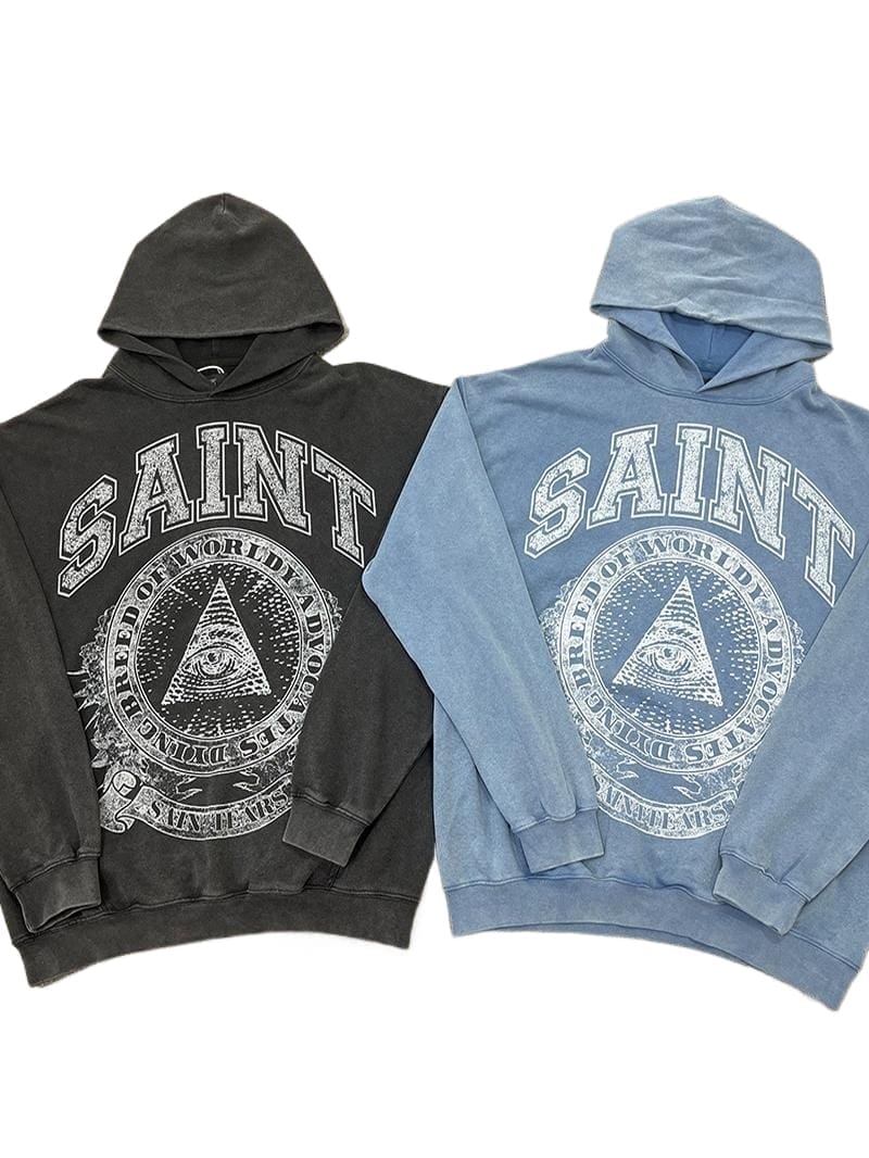 Saint Michael Vintage Terry Hoodie Washed Old Heavyweight Hooded Sweater