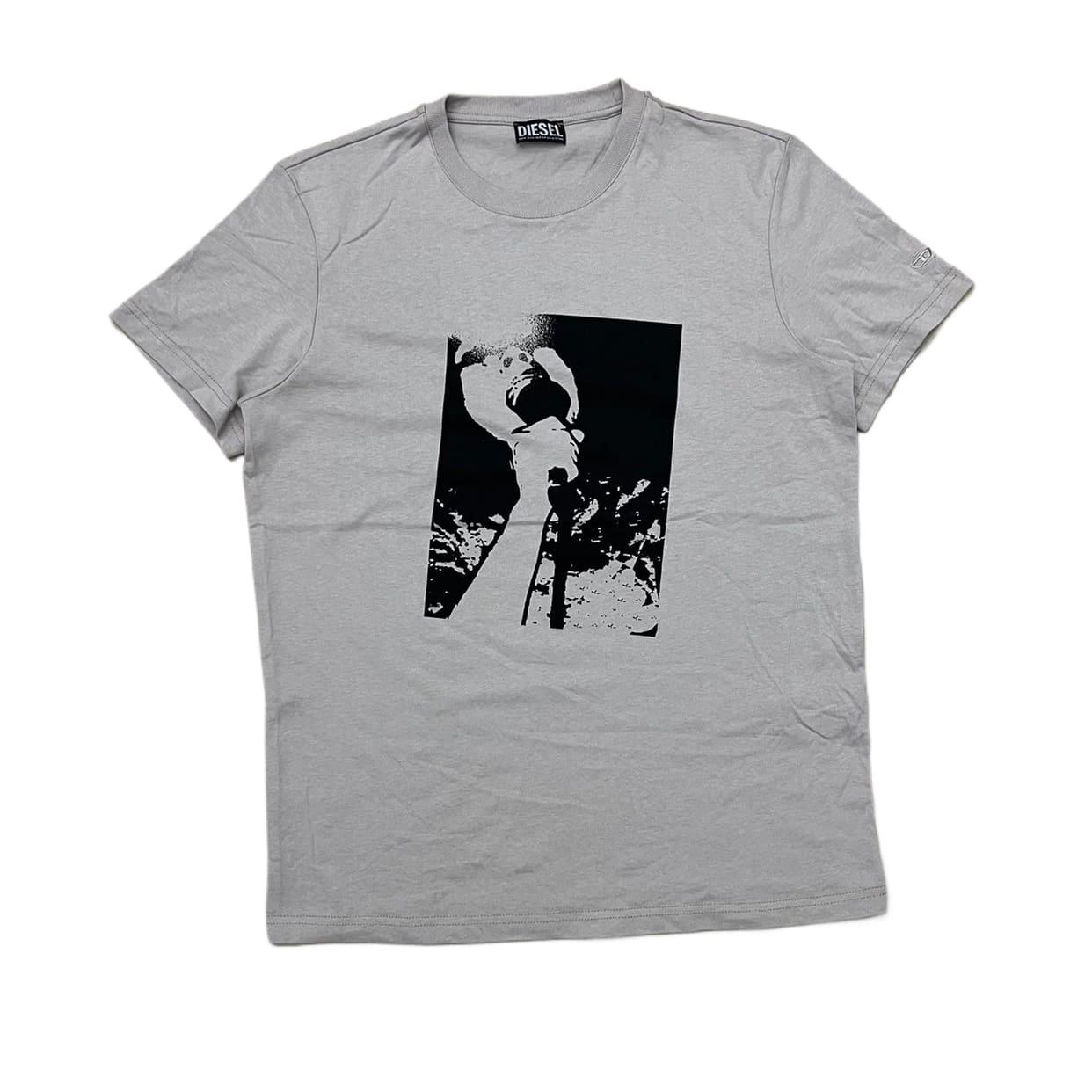 Diesel T-Diegors-C4 Cotton Vintage Print Short Sleeve T-Shirt