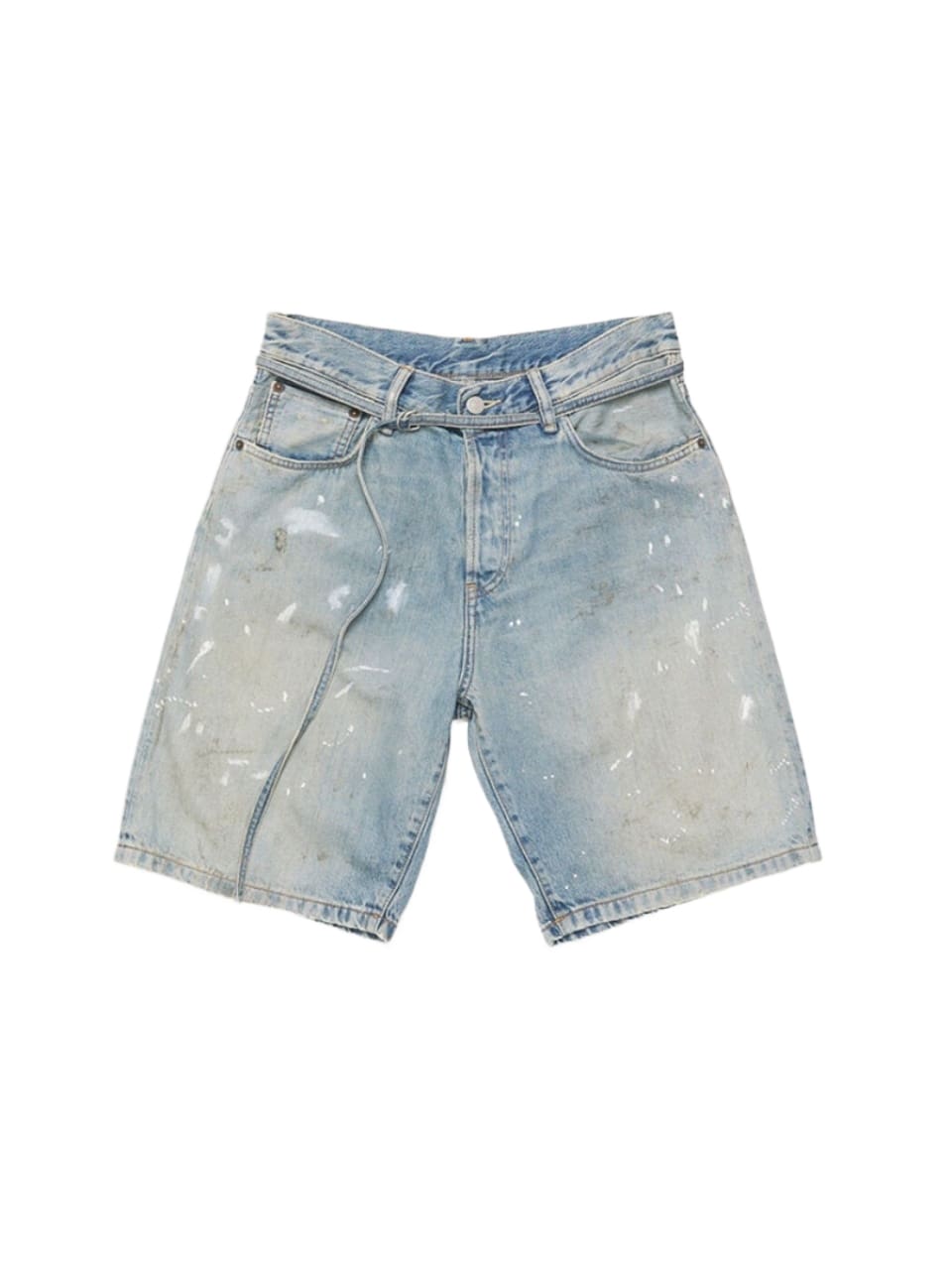 Acne Studios Handmade Splash-Ink Mud Dyed Washed Denim Shorts for Men