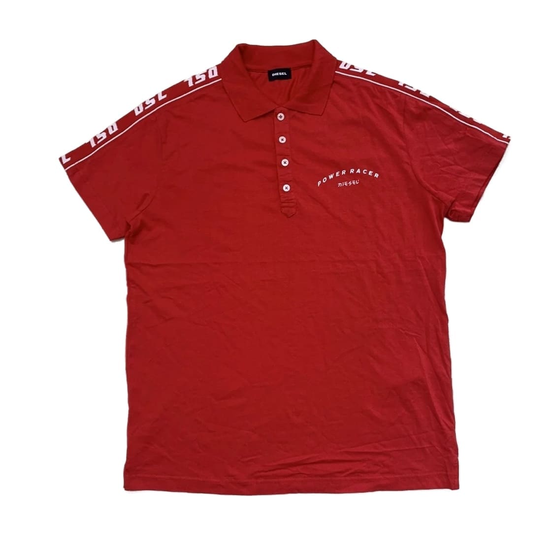 Diesel Italy T-GOROU Cotton Short Sleeve Red Polo for Men