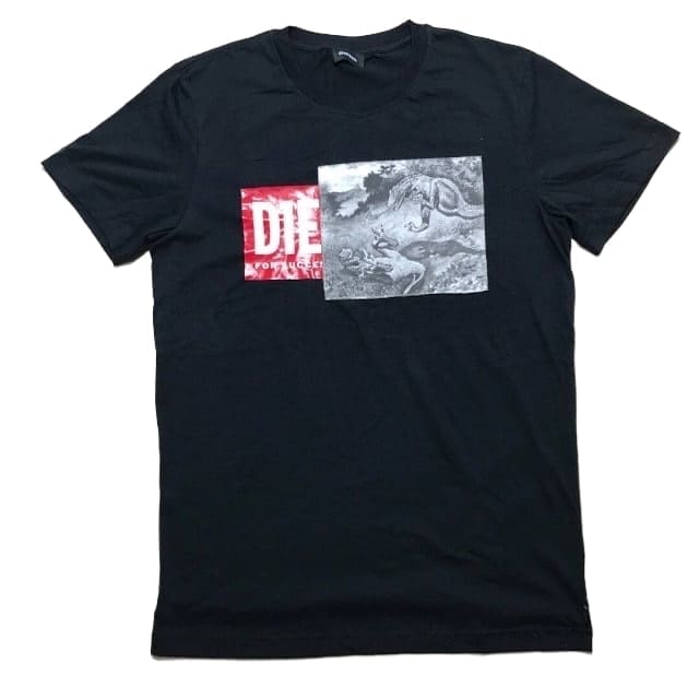 Diesel T-JUST-XH Printed Cotton Short Sleeve T-Shirt for Men