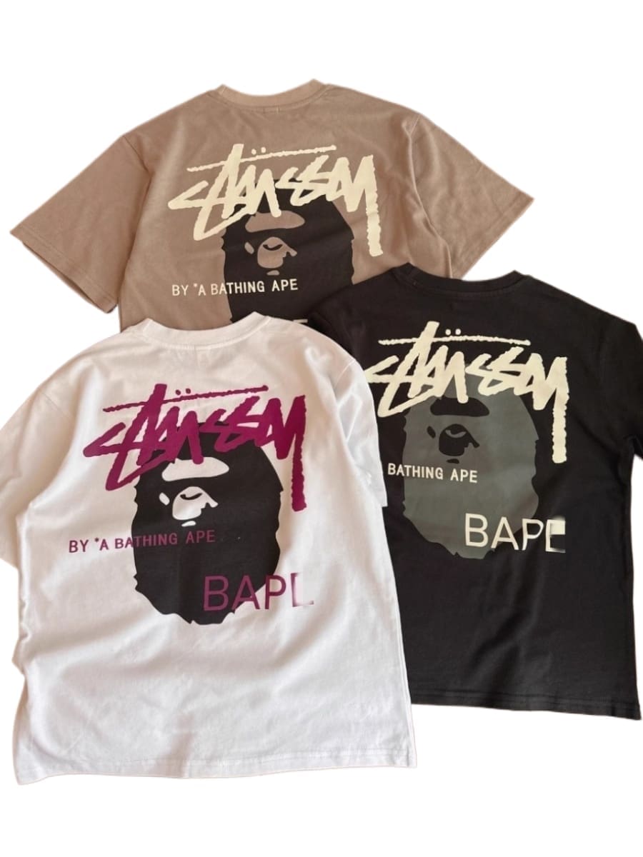 Bape Vintage Letter Print T-Shirt