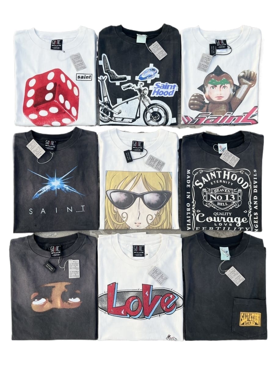 SAINT Michael Vintage Ripped Barrel Short Sleeve T-Shirt Collection