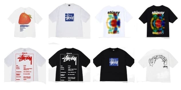 Stussy Crown Surfing Print Short Sleeve T-Shirt for Men and Women 3