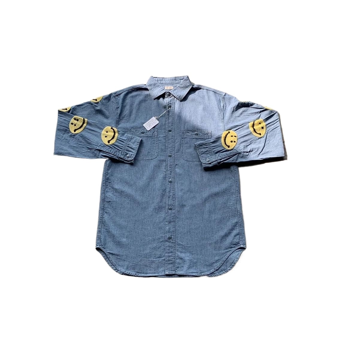 Kapital Hida Hehong Embroidered Smiley Long Sleeve Denim Shirt