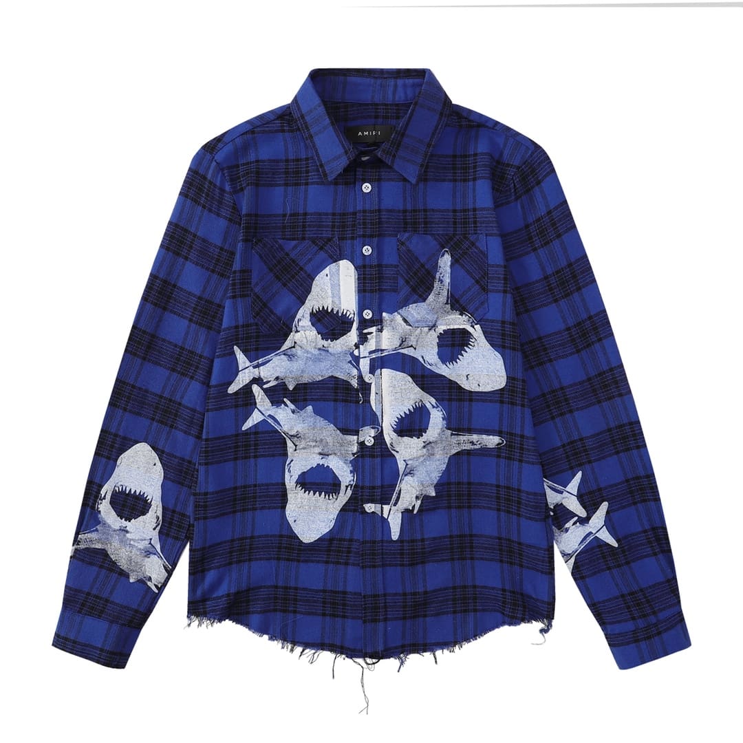 Blue Shark Amiri Destruction Shirt