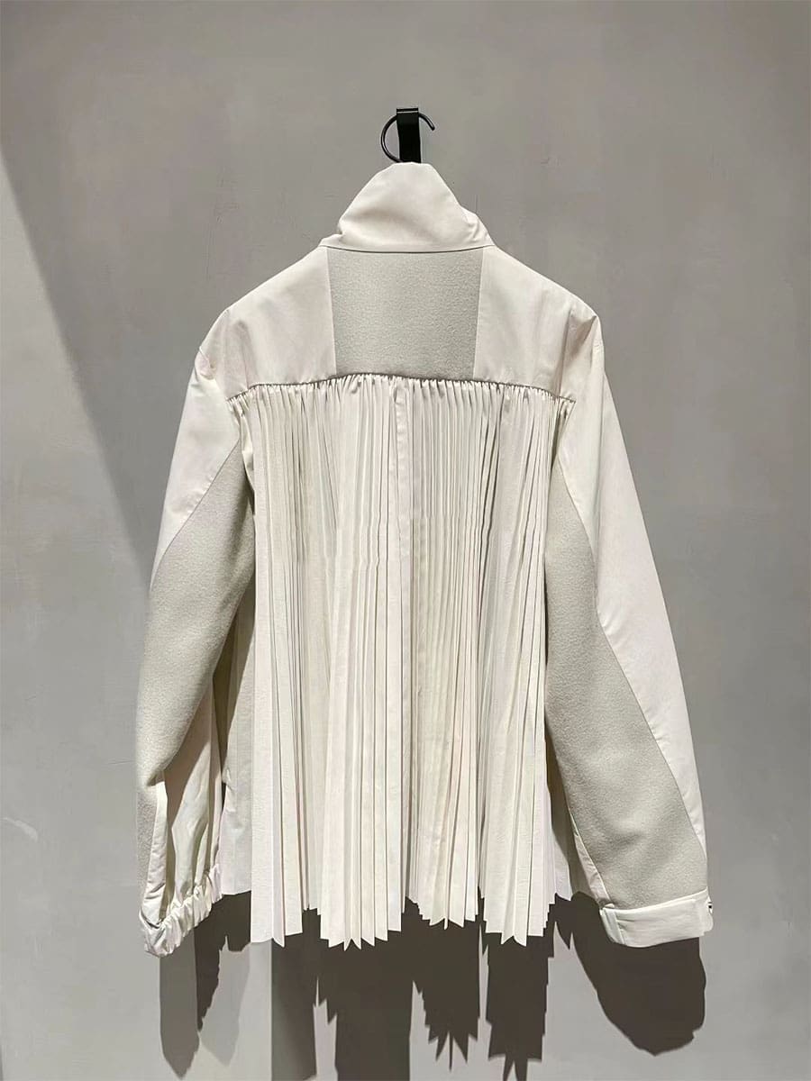Fog Sacai Ss24 Pleated Long Sleeve Coat