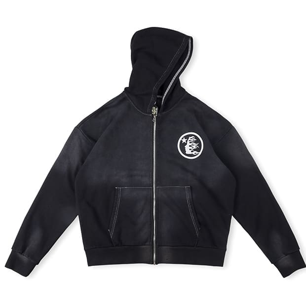 H*lst*r vintage washed zipper sweater