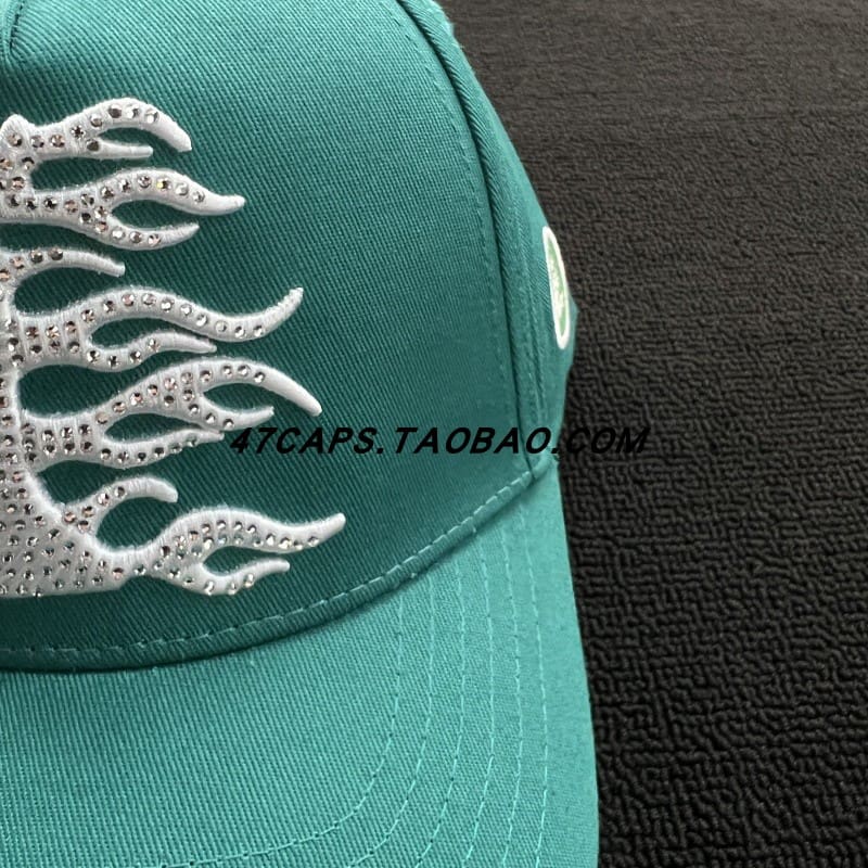 H*lst*r american hip hop adjustable peaked cap with rhinestone