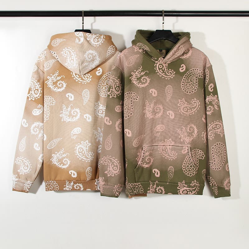 Kanye Hip Hop Paisley Printed Hoodie
