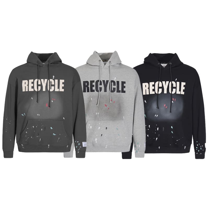 Gallery Dept Distressed Letters Logo Hand-Painted Hoodie