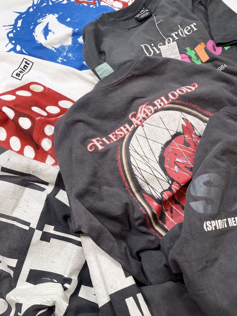 SAINT Michael Vintage Ripped Barrel Short Sleeve T-Shirt Collection