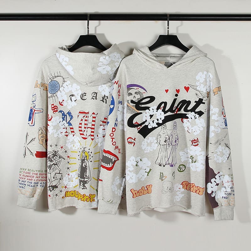 Saint Mixx Denim Tears Joint Hooded Sweater for Couples