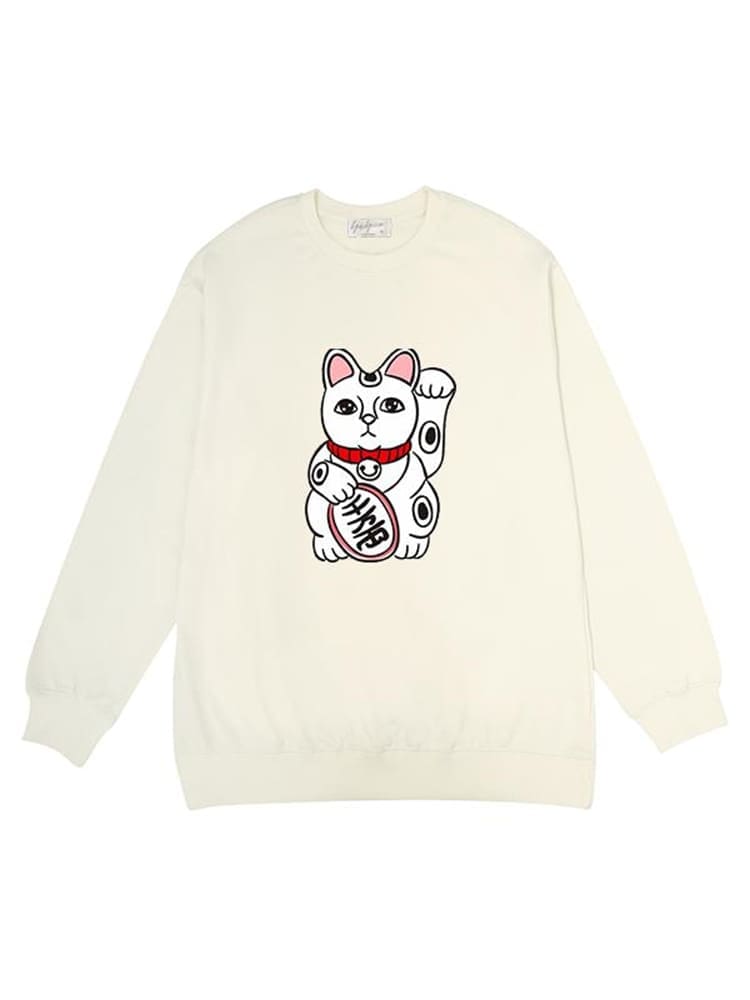 Yohji Yamamoto Fortune Cat Print Hoodie
