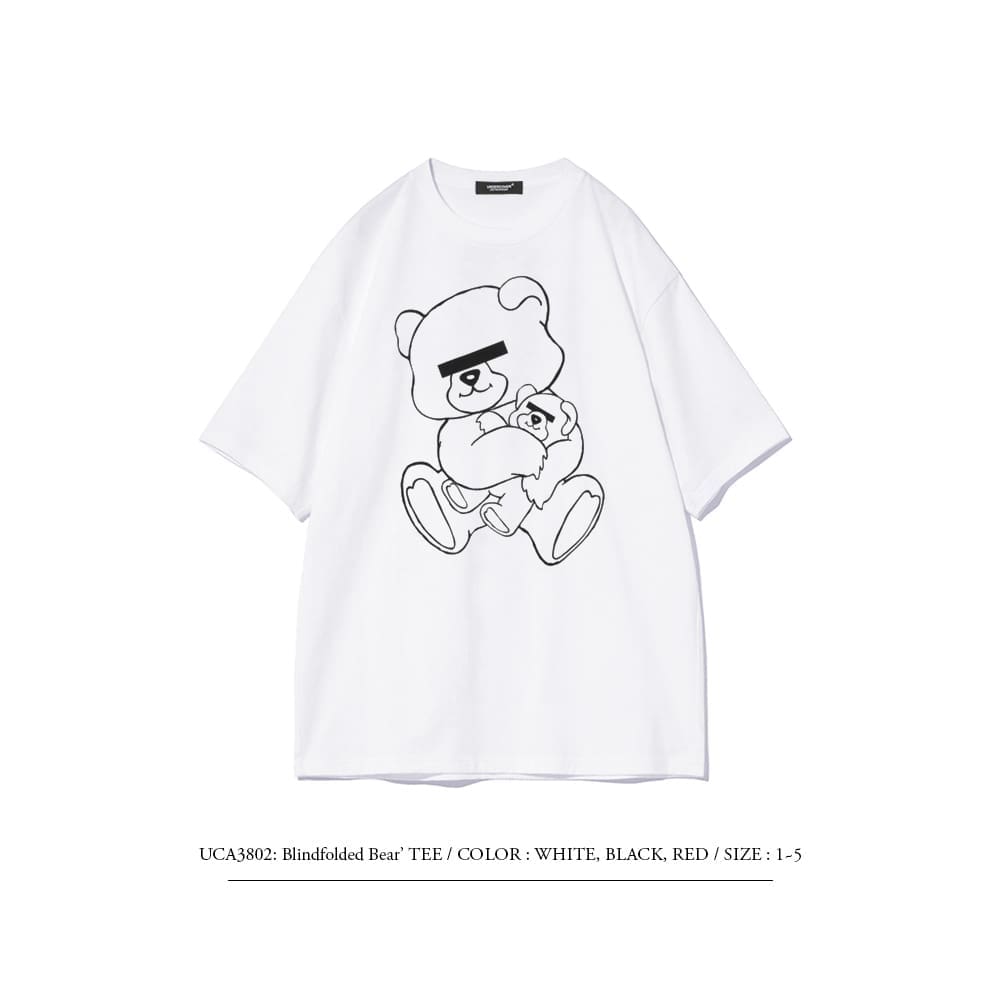 Undercover Basic Bear Print Japanese Retro Washed Short Sleeve T-Shirt