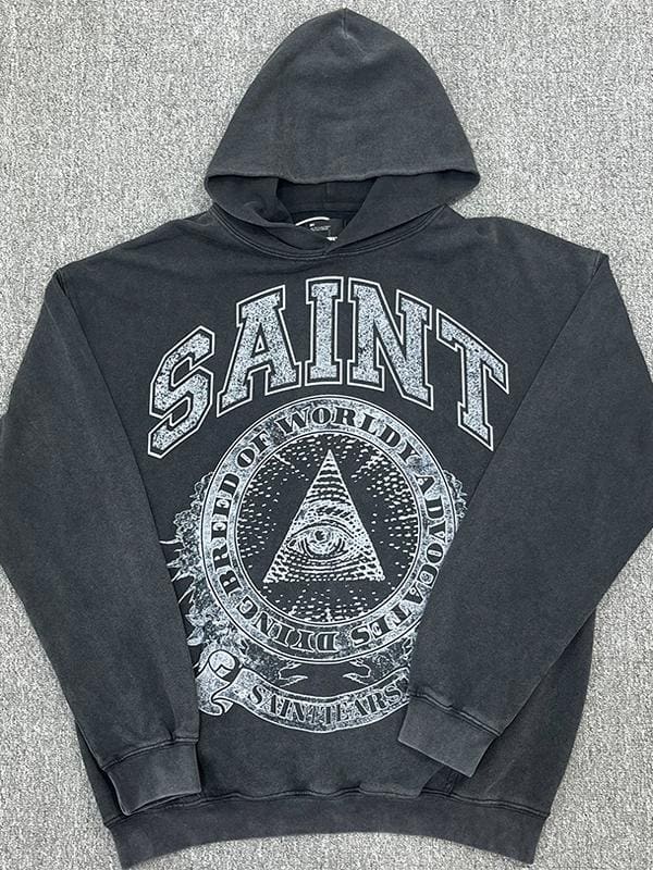 Saint Michael Vintage Terry Hoodie Washed Old Heavyweight Hooded Sweater