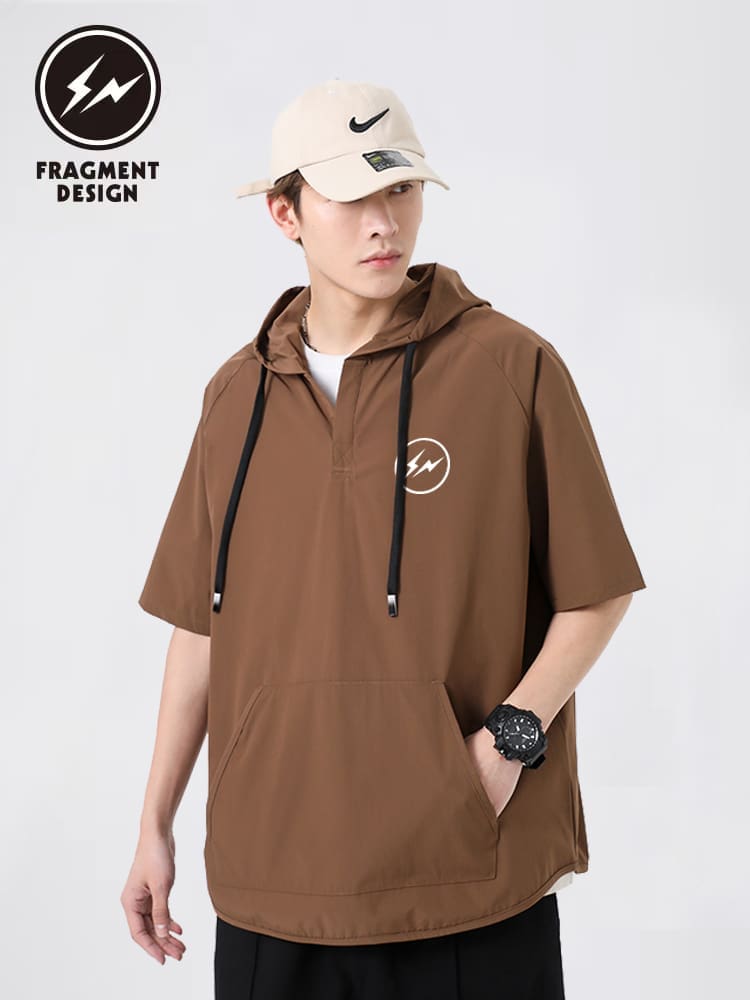 Fragment Design Hooded Half-Sleeved Sweater