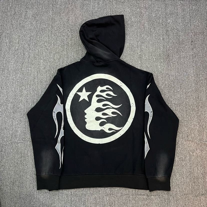 H*lst*r vintage washed big logo hoodie